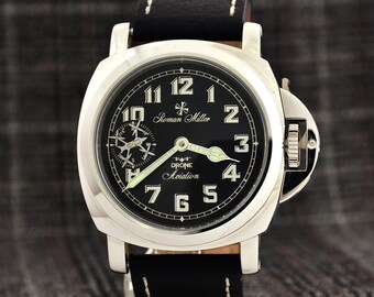 Exclusive watch with rotating FPV Drone, Military Wristwatch, Unique Gift for Him, Drone Aviation, Military Promotion Gift, Roman Miller