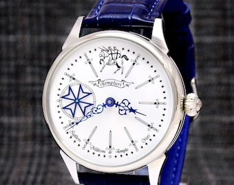 Watch Unique, Mens Wrist Watch Silver - Templars, Masonic watch, Masonic Gifts, Gift Man Unique, Gift for Him Unique, Unique Gift for Dad