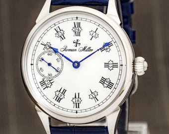 Vintage Silver watch - Piemonte, Elegant mechanical watch, marriage, husband gift, Roman Miller