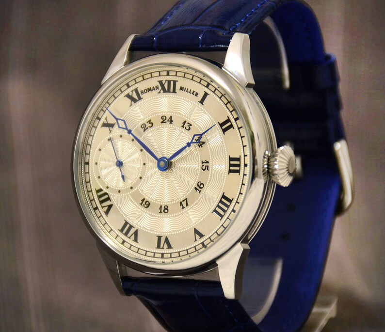 Cartier style watch, Luxury watch, Men's Mechanical Watch, unique watch, silver watch, Boyfriend Gift, husband Gift, Man's Gift, R. Miller image 4