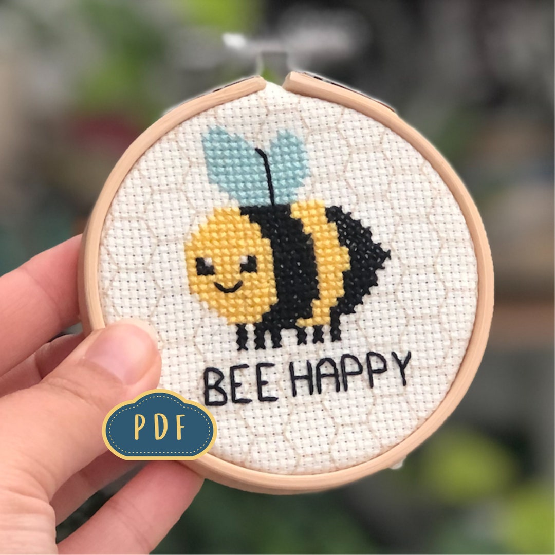 Bee Happy! PDF Cross Stitch Pattern - Digital Download - Etsy