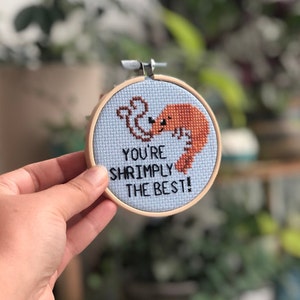 You're Shrimply the Best! Cross Stitch Kit - Pun, Motivational Collection