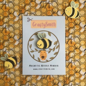 Bee Needle Minder - Magnetic Needle Minder - Embroidery and Cross-Stitch