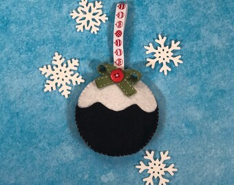 Felt Christmas Pudding Decoration