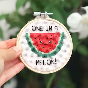 One in a Melon! Cross Stitch Kit - Pun, Motivational Collection