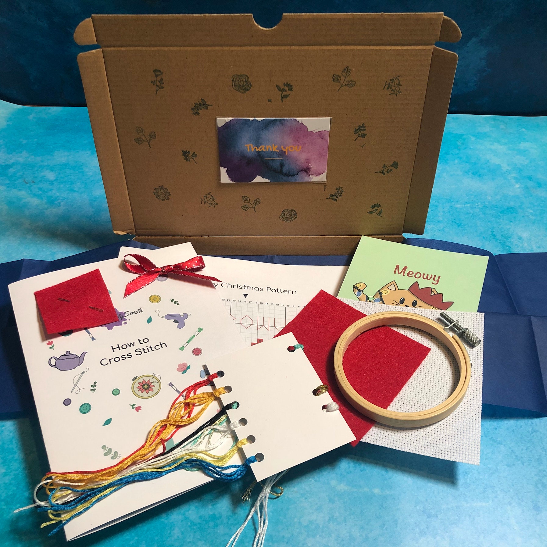 Fleece Navidad Cross Stitch Kit para principiantes Pun Etsy