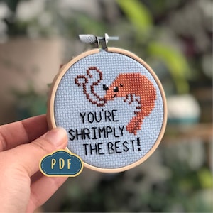 You're Shrimply the Best! PDF Cross Stitch Pattern - Digital Download