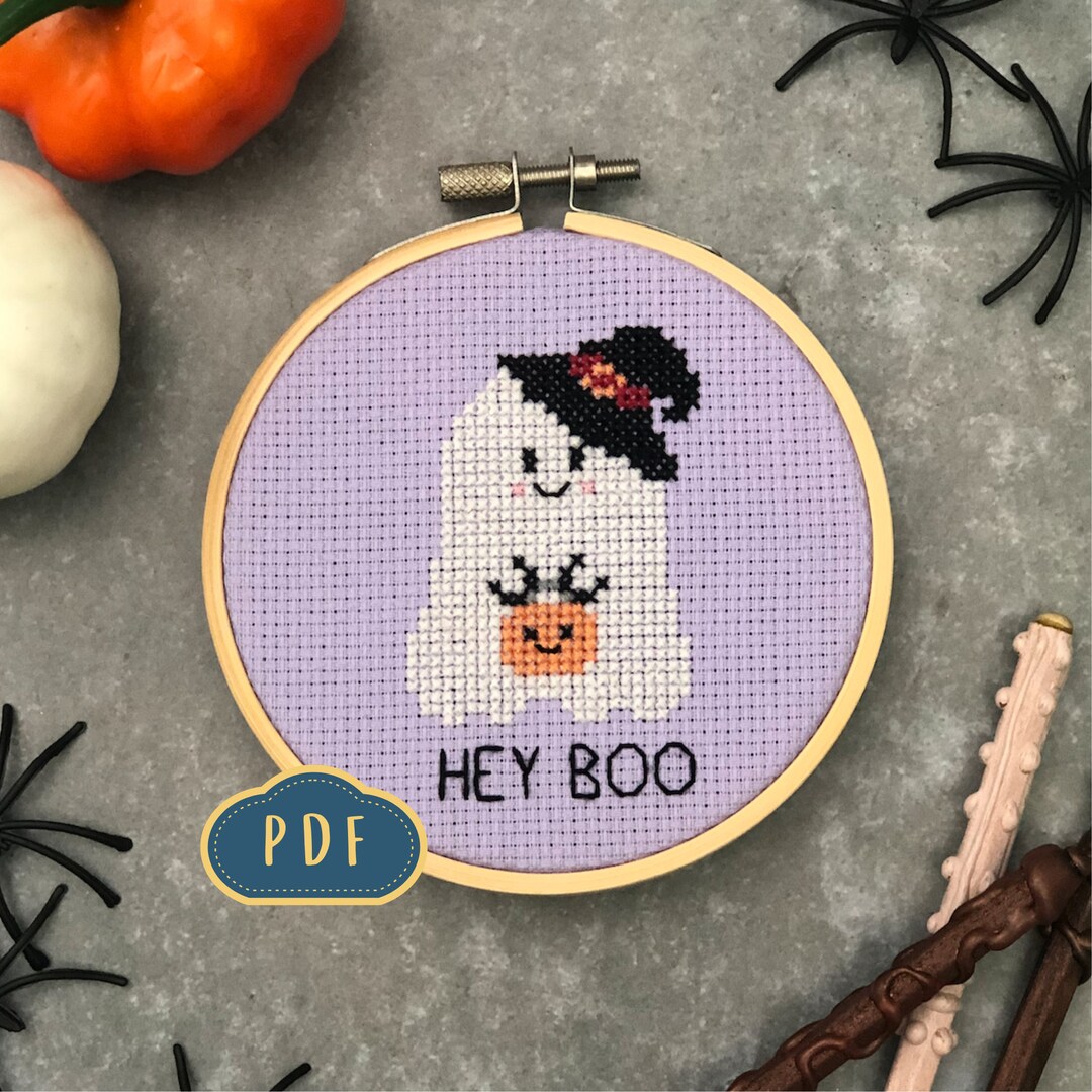Hey Boo! PDF Cross Stitch Pattern - Digital Download - Etsy