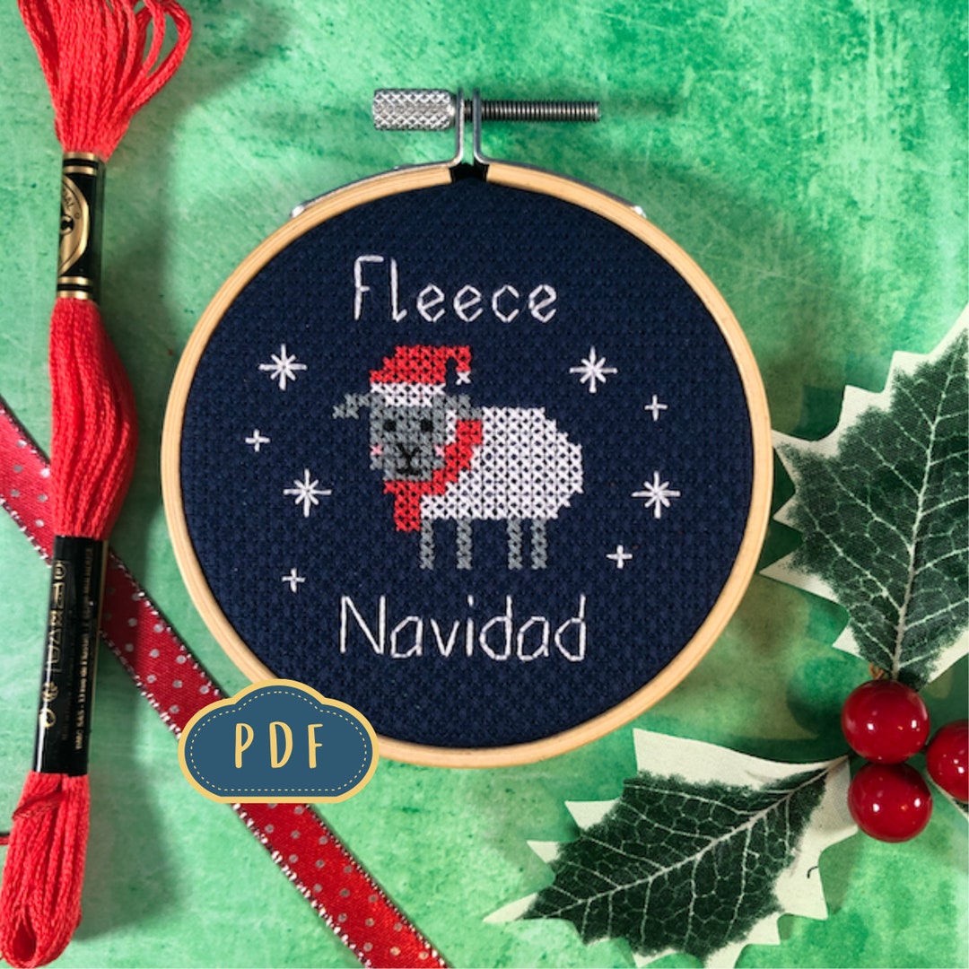 Fleece Navidad PDF Cross Stitch Pattern Christmas Festive Etsy