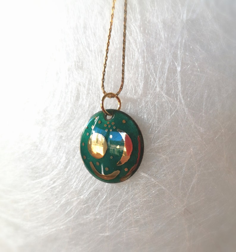 Enamelled necklace pendant Nebra Sky Disc c small image 2