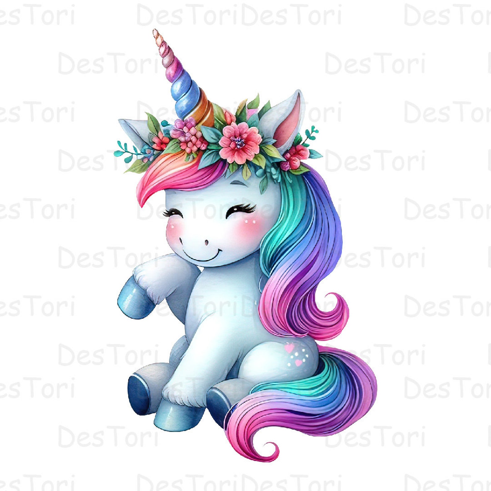 Enchanting Watercolor Unicorn Clipart Bundle for Commercial Use. Ideal ...