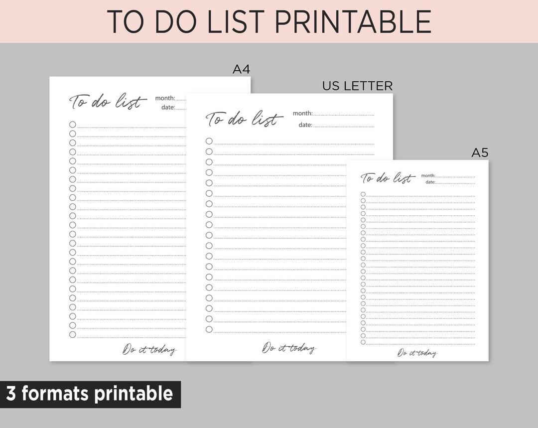 Goodnotes to Do List Print in the Format A4, A5, US With Motivation Etsy