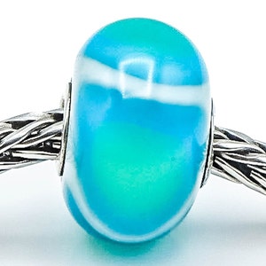 TROLLBEADS Rare One of A Kind Unique Armadillo Glass Bead Sterling Silver Charm