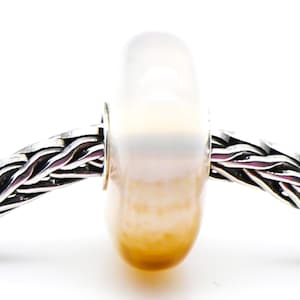 TROLLBEADS Pink Striped Agate Gemstone Bead Sterling Silver Core Charm