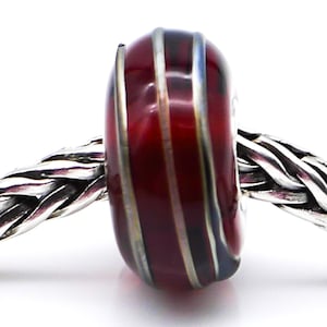 TROLLBEADS Golden Thread Brown Glass Bead Sterling Silver Core Charm