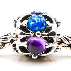 TROLLBEADS Retired Wisdom Bead Sterling Silver Charm With Gemstones