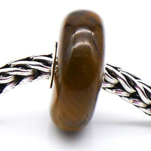 TROLLBEADS Tiger Eye Gemstone Bead Sterling Silver Core Charm