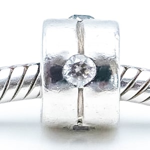 PANDORA Silver Band Sterling Silver Charm With Clear Zirconia