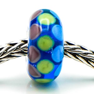 TROLLBEADS OOAK Unique Glass Bead Sterling Silver Core Charm