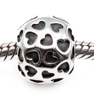 Pandora Retired Showered With Love Sterling Silver Clip Charm With Hearts