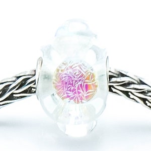 TROLLBEADS Dichroic Ice Glass Bead Sterling Silver Charm