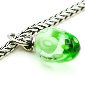 TROLLBEADS Festive Light Green Dot Tassel Bead Sterling Silver Charm
