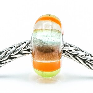 TROLLBEADS RARE Rainbow Glass Bead Sterling Silver Core Charm