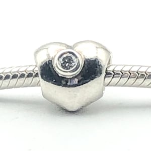 Pandora Heart Charm: Sterling Silver with Cubic Zirconia