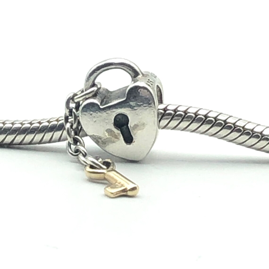 PANDORA Key to My Heart Charm 925 ALE Sterling Silver With 14k Etsy