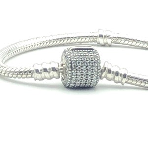 Pandora Moments Sterling Silver Charm Bracelet With Sparkling Pave Clasp