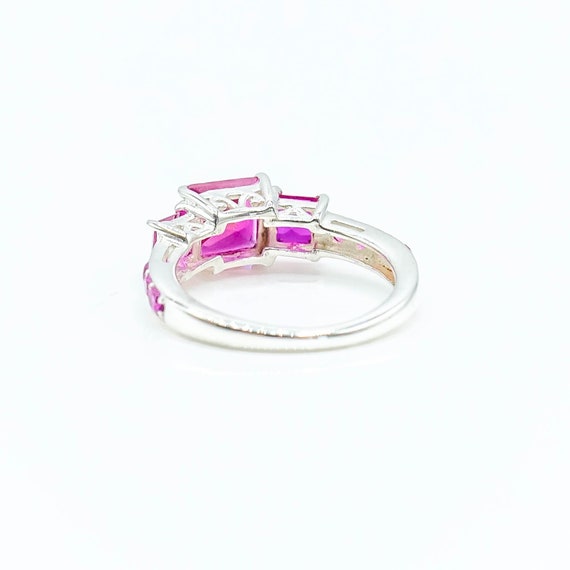 Sterling Silver Ruby and Pink Sapphire Ring Size 5 - image 5