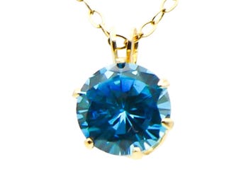 2.5 Carat Brilliant Cut Topaz 14k Yellow Gold Pendant