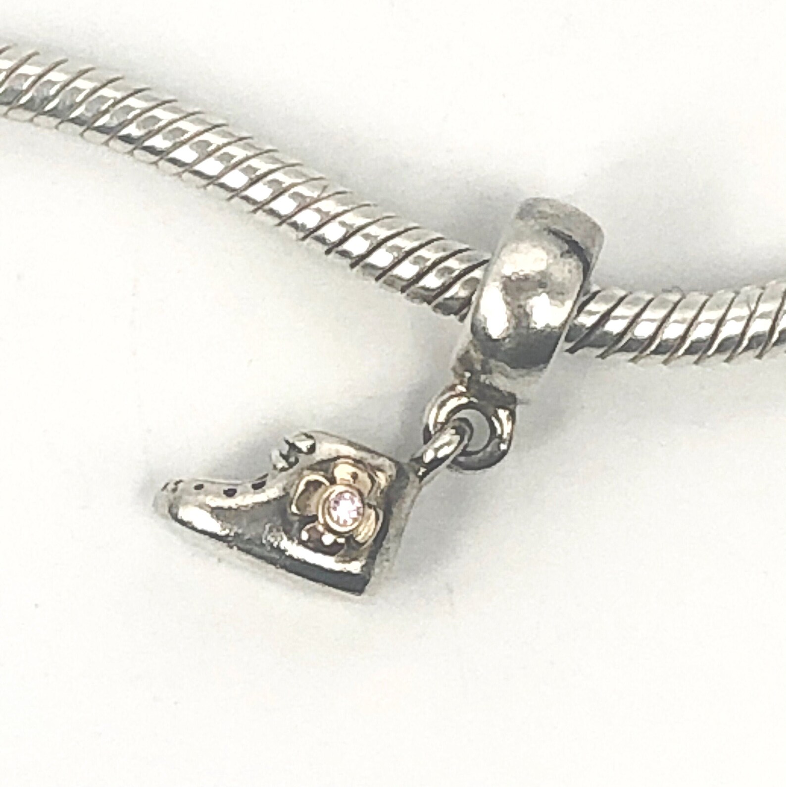 Pandora Baby Girl Booty Sterling Silver And 14K Gold Dangle Etsy
