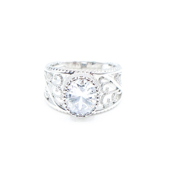 Bella Luce White Cubic Zirconia Sterling Silver Ring Size 7.5 Etsy
