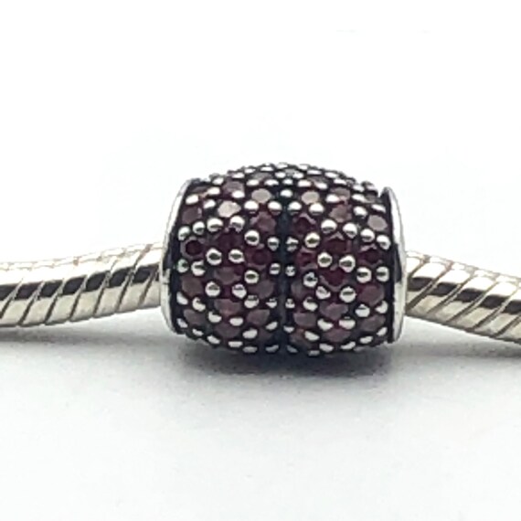 Beaded heart silver store charm pandora