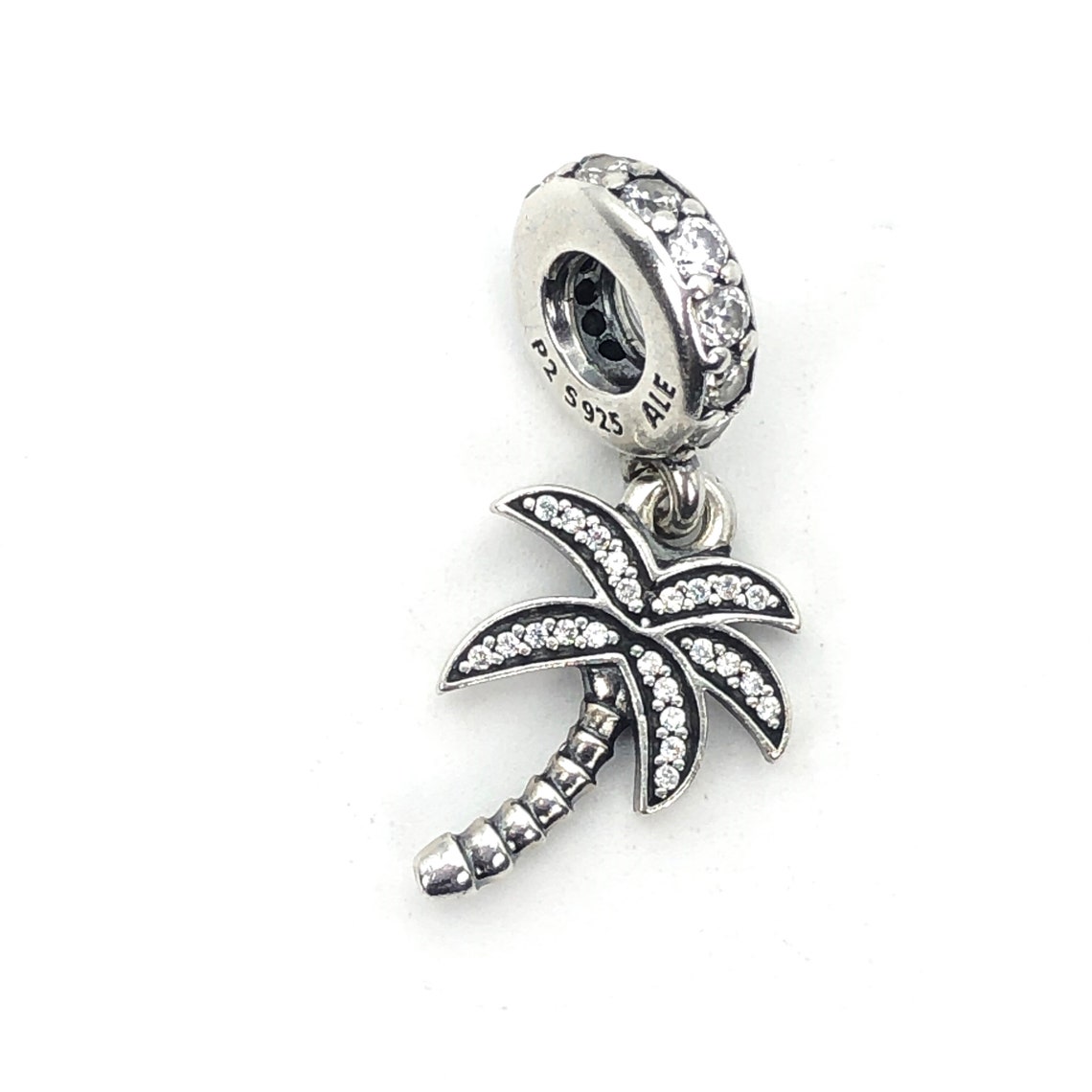 PANDORA Sparkling Palm Tree Silver Dangle Travel Charm With | Etsy