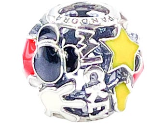 Pandora Disney Parks Exclusieve Mickey Mania sterlingzilveren bedel met rood en zwart emaille