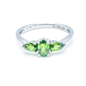 Sterling Silver Chrome Diopside Ring Size 7