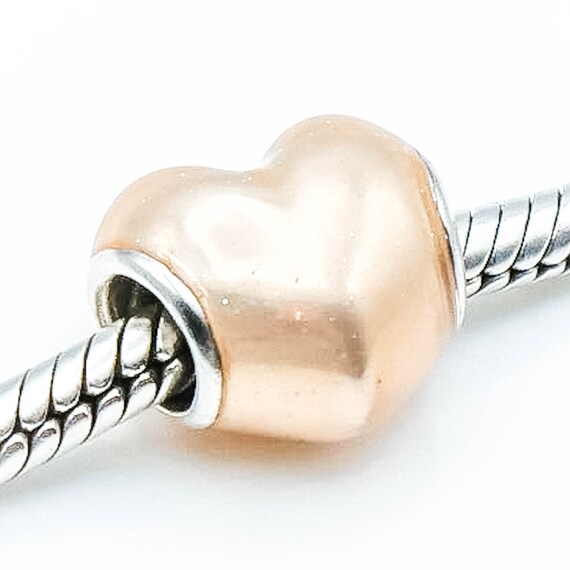 Pandora : Rose Heart Padlock Dangle Charm