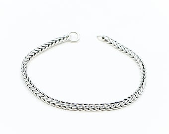 TROLLBEADS Signature Oxidized Sterling Silver Foxtail Chain Bracelet by Lise Aagaard