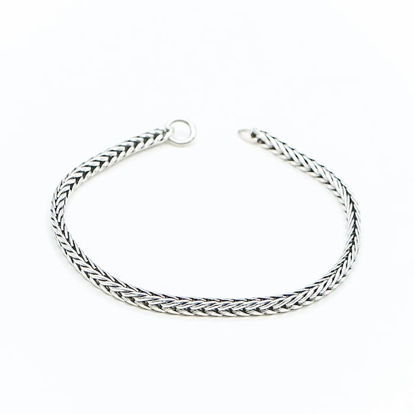 TROLLBEADS Signature Oxidized Sterling Silver Foxtail Chain Bracelet by Lise Aagaard