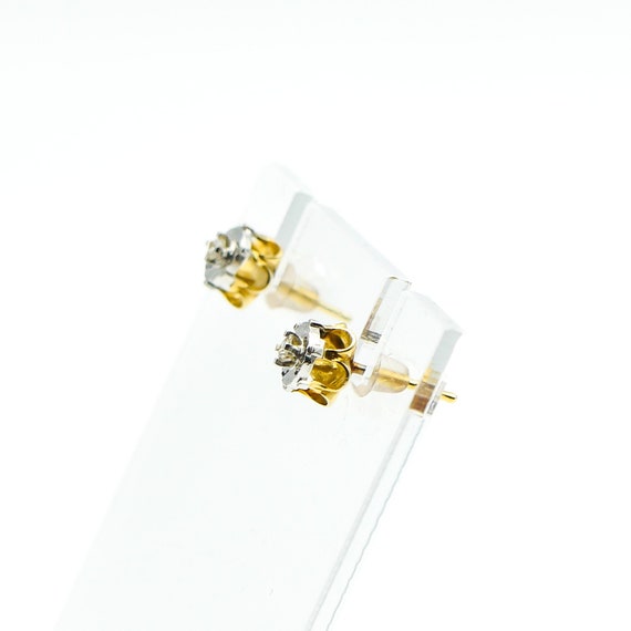 12k Yellow Gold Diamond Stud Earrings - image 5