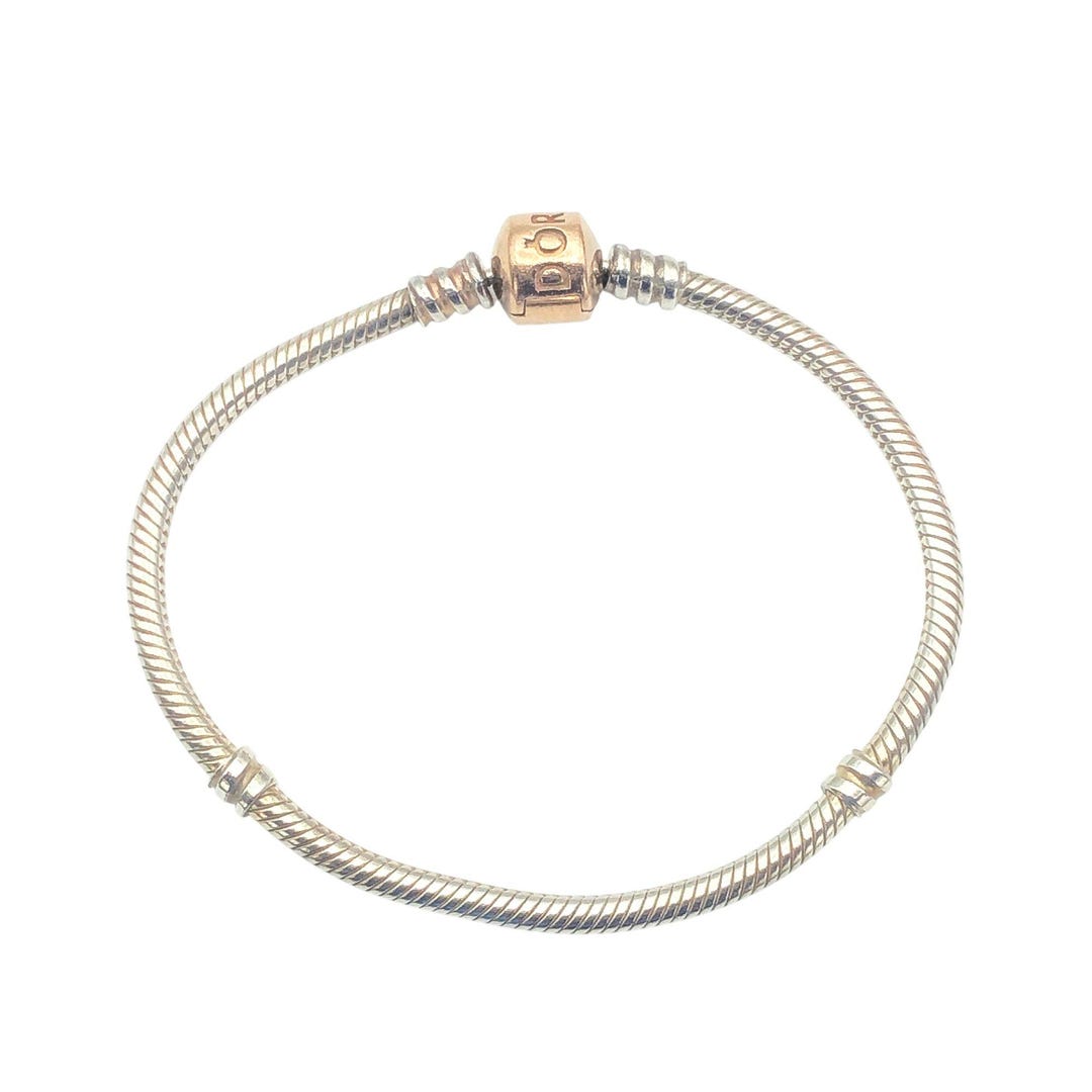 キ*ミ様 16cm PANDORA スターリングシルバー14Kローズゴールドプレ Pandora Moments Sterling Silver Charm Bracelet With 14K Rose Gold