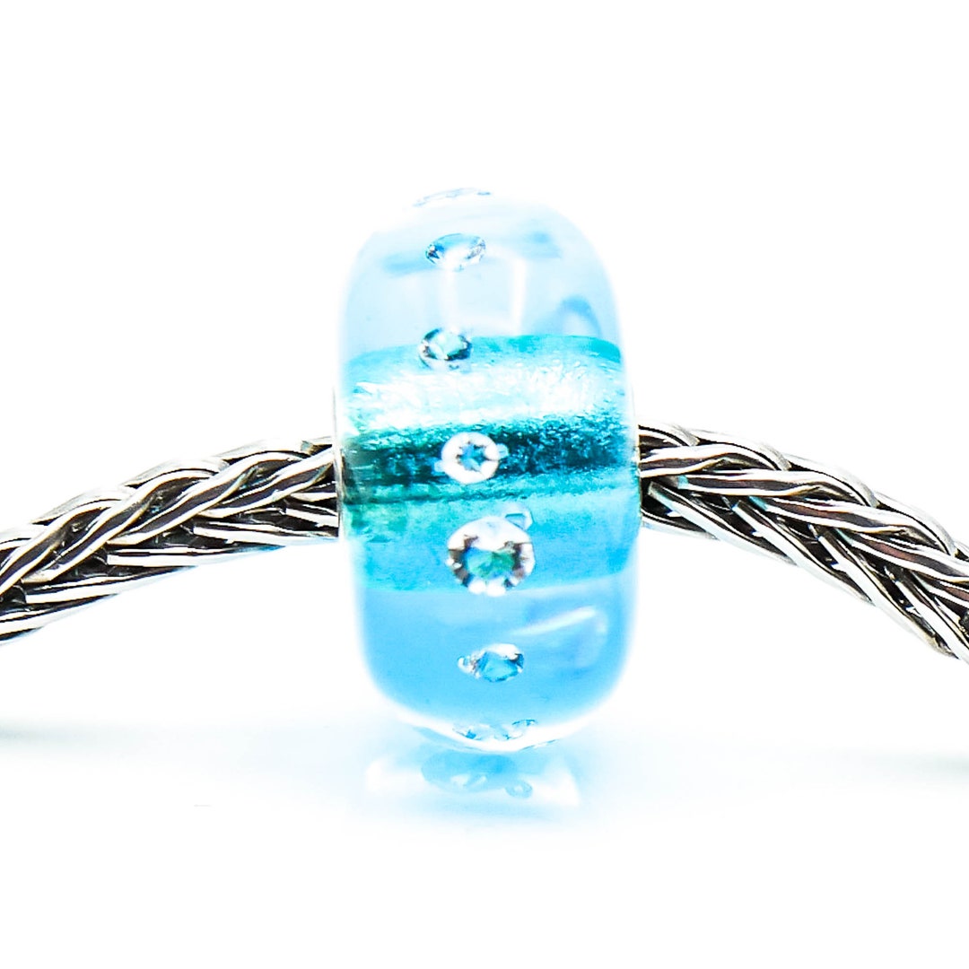 TROLLBEADS the Diamond Bead Iceblue Sterling Silver Charm Etsy