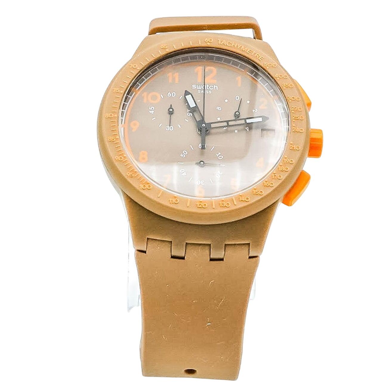 Swatch Chrono Plastic CRAZY NUTS SUSC400 Brown and Orange Swiss