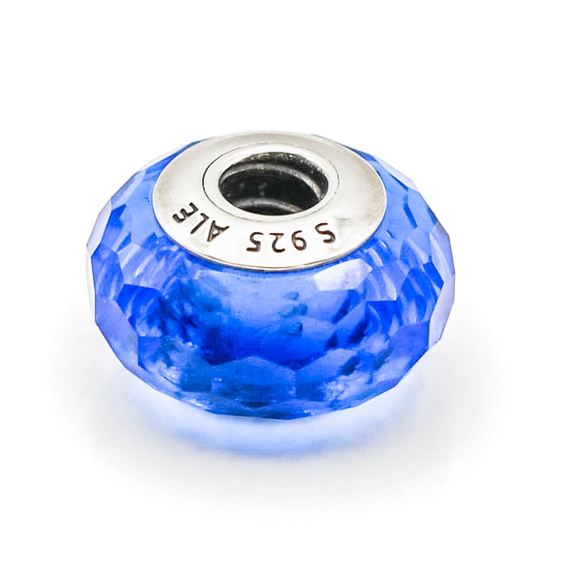 PANDORA Blue Fascinating Faceted Murano Glass Bead Sterling - Etsy