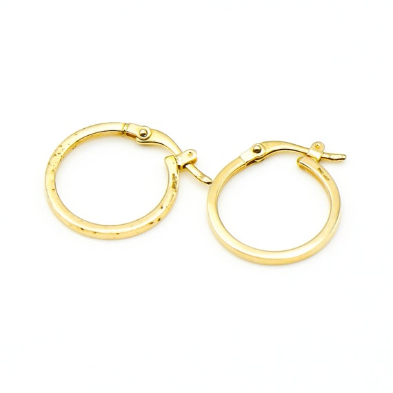 14k Yellow Gold Hoop Earrings - image 3