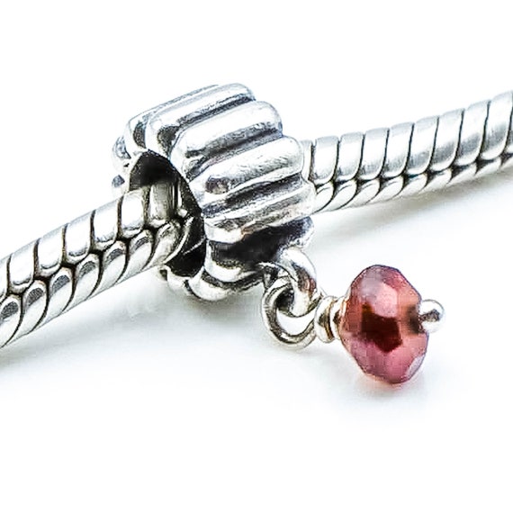 Pandora Sterling Silver Garnet Dangle Charm January Birthstone