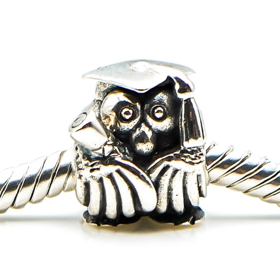CHAMILIA Graduation Owl Sterling Silver Charm Etsy