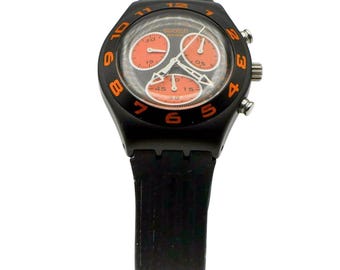 Swatch Blackino Irony Midi Chrono Watch (YMB4000)